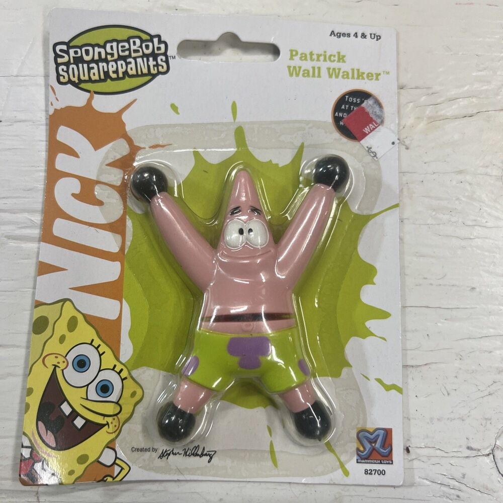 Vintage 2005 SpongeBob SquarePants Patrick Wall Walker Toy New Mammoth Toys